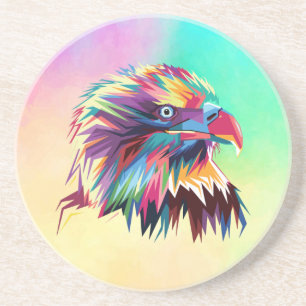 Posavasos Diseño de Prismático Geométrico de Águila Calva-80