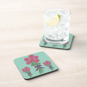 Posavasos Diseño de ramo floral de acuarela rosa personaliza