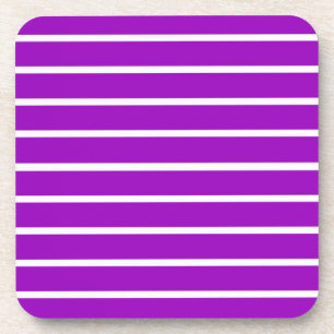 Posavasos Diseño de rayas moradas y blancas