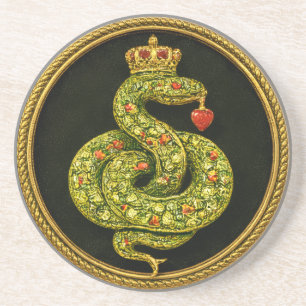 Posavasos Diseño de serpiente Tudor isabelino con rubí enjoy