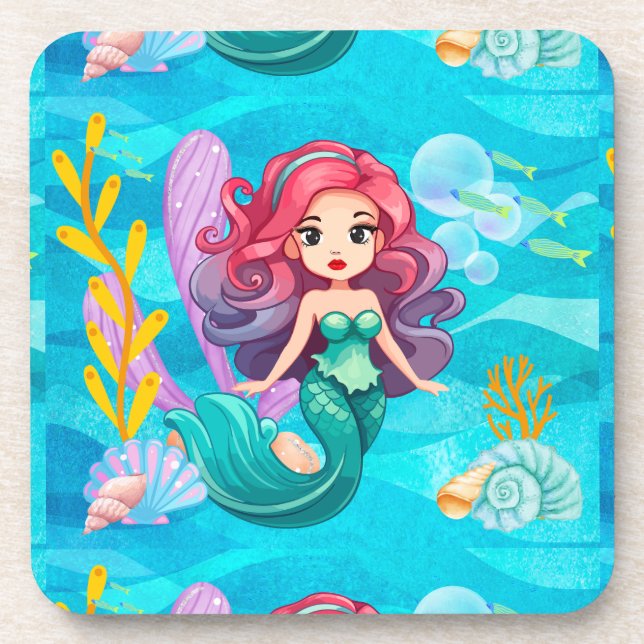 Posavasos Diseño de sirena mística (Frente)