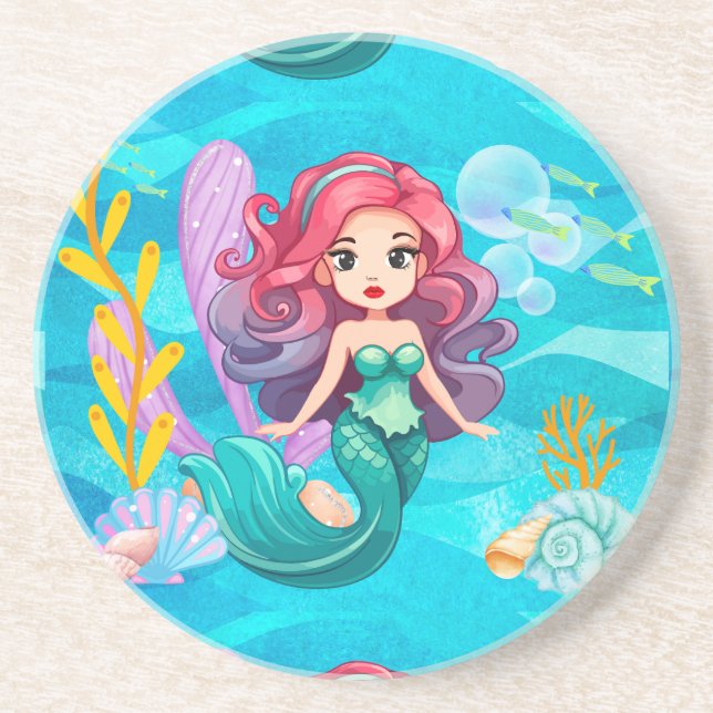 Posavasos Diseño de sirena mística (Frente)