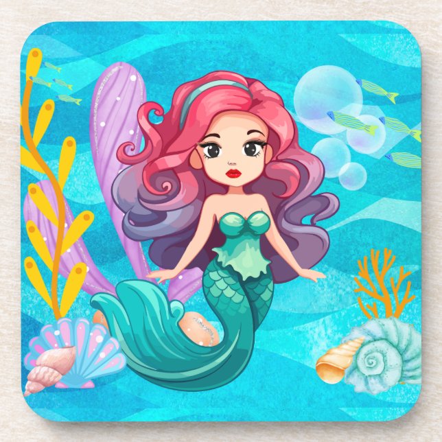 Posavasos diseño de sirenas místicas (Frente)