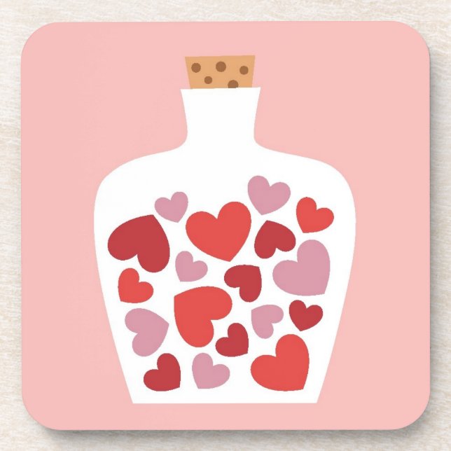 Posavasos Diseño de tarjeta del el día de San Valentín (Frente)