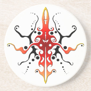 Posavasos Diseño de tatuaje tribal de máscara abstracta - ro
