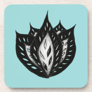 Posavasos diseño de tatuajes abstractos de flor de gótico