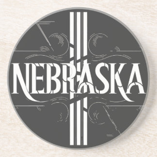 Posavasos Diseño de texto de estilo vintage Nebraska