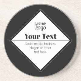 Posavasos Diseño de texto moderno editable y su logotipo