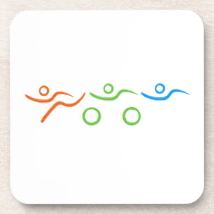 Posavasos Diseño de triatlón fresco y único
