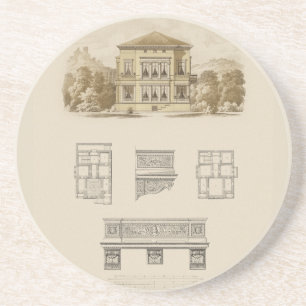 Posavasos Diseño de una finca con planes interiores