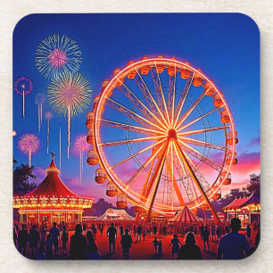 Posavasos Diseño de una noche de luces festivas
