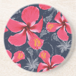 Posavasos Diseño de verano de las flores tropicales de Hibis