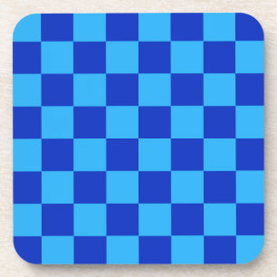 Posavasos Diseño de verificador azul claro y oscuro