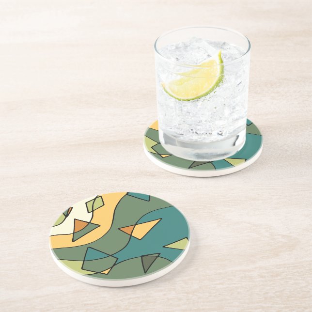 Posavasos Diseño de vintage abstracto dibujado a mano (Lado)