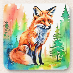 Posavasos Diseño de vista de Fox de bosque