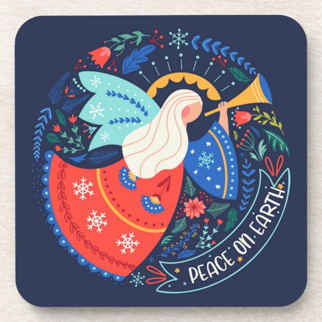 Posavasos Diseño del Ángel de la Paz en la Tierra (Frente)