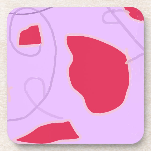 Posavasos Diseño del campo de las flores rojas (Frente)