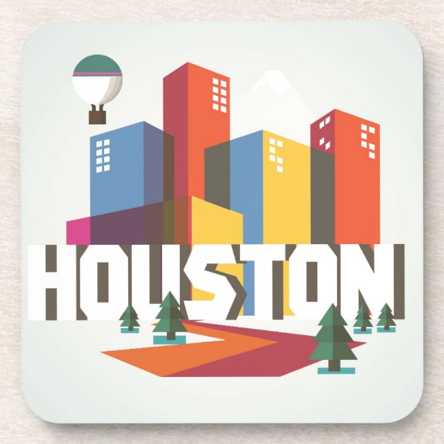 Posavasos Diseño del paisaje urbano de Houston, Tejas el | (Frente)