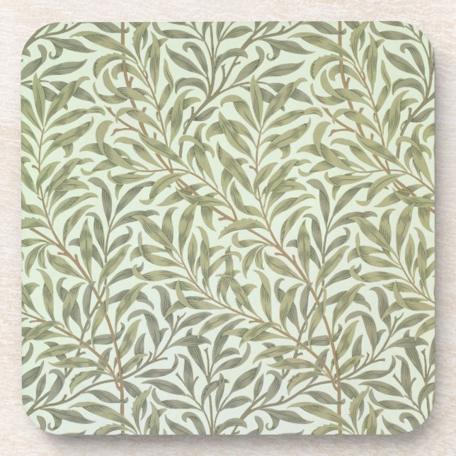 Posavasos "Diseño del papel pintado de la rama del sauce", (Frente)