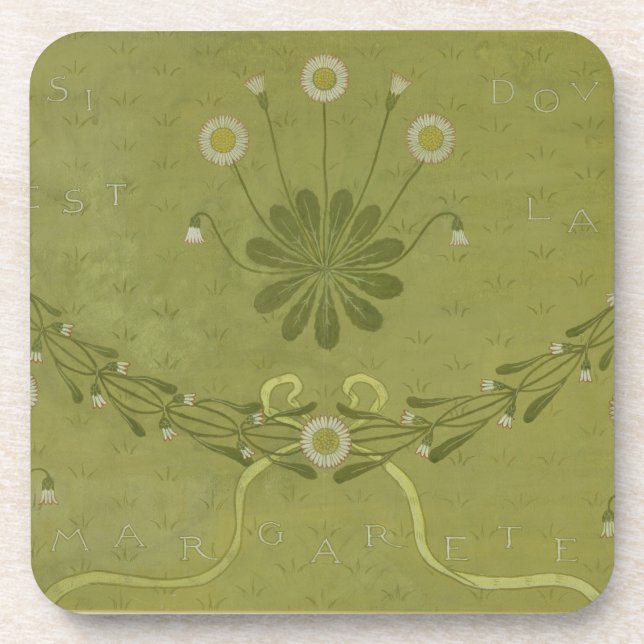 Posavasos "Diseño del papel pintado de Margarete del La", (Frente)