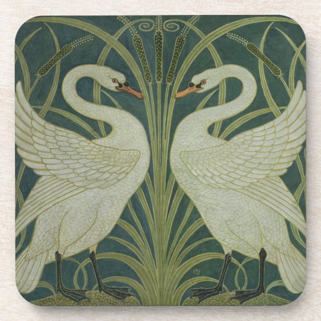 Posavasos Diseño del papel pintado del "cisne, de la (Frente)
