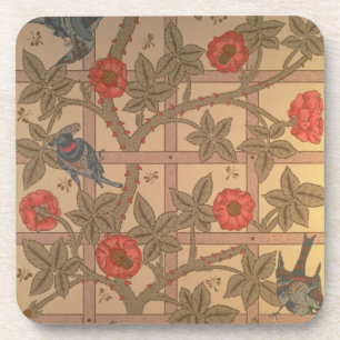 Posavasos Diseño del papel pintado del "enrejado", 1864