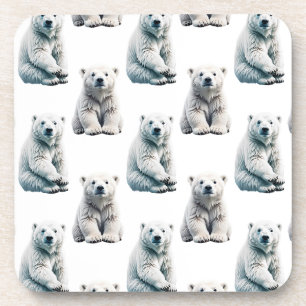 Posavasos Diseño del patrón animal del oso polar