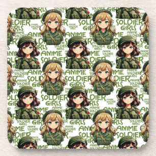 Posavasos Diseño del patrón de Chicas de soldados animales