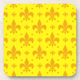 Posavasos Diseño del patrón de flor amarillo de lis