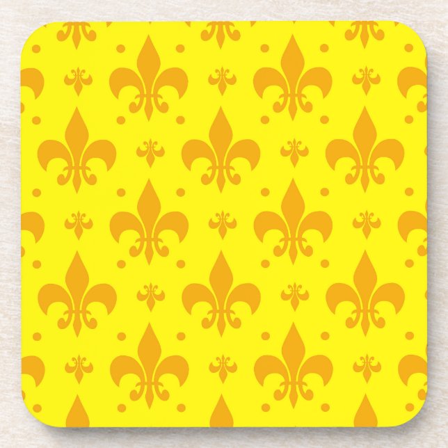 Posavasos Diseño del patrón de flor amarillo de lis (Frente)