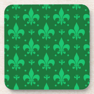 Posavasos Diseño del patrón de flor verde de lis