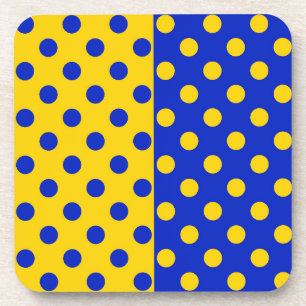 Posavasos Diseño del patrón de puntos de polka amarillo medi