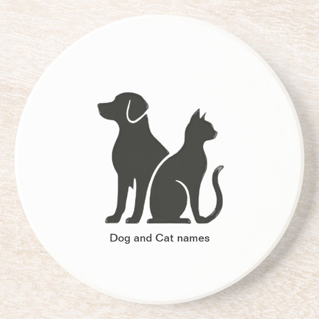 Posavasos Diseño del perro y del gato (Frente)