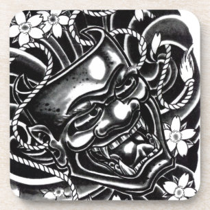 Posavasos Diseño del tatuaje de máscara de Hannya