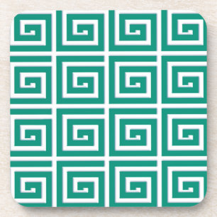 Posavasos Diseño dominante griego - trullo y blanco