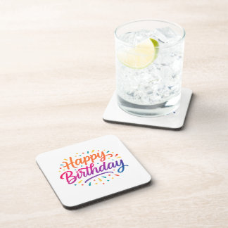 Posavasos Diseño elegante de caligrafía de cumpleaños