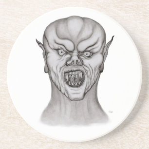 Posavasos Diseño en blanco y negro de vampiros