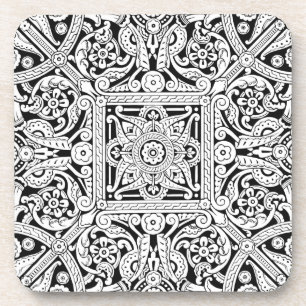 Posavasos Diseño estilizado del panel de techo, 1870