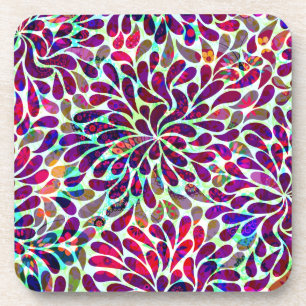Posavasos Diseño floral abstracto colorido