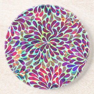 Posavasos Diseño floral abstracto colorido