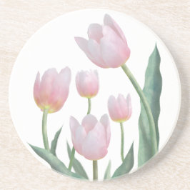 Posavasos Diseño floral de tulipanes pastel