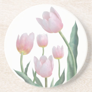 Posavasos Diseño floral de tulipanes pastel