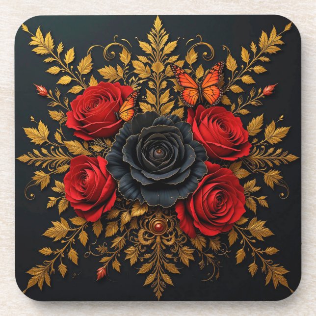 Posavasos Diseño floral elegante (Frente)