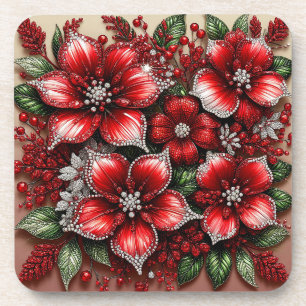 Posavasos Diseño floral intrincado con joyas