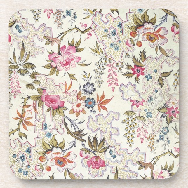 Posavasos Diseño floral para el material de seda con flujo (Frente)
