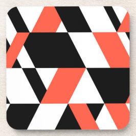 Posavasos Diseño geométrico rojo-negro, moderno, moderno y m