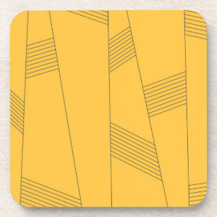 Posavasos Diseño gráfico abstracto simple, amarillo y modern