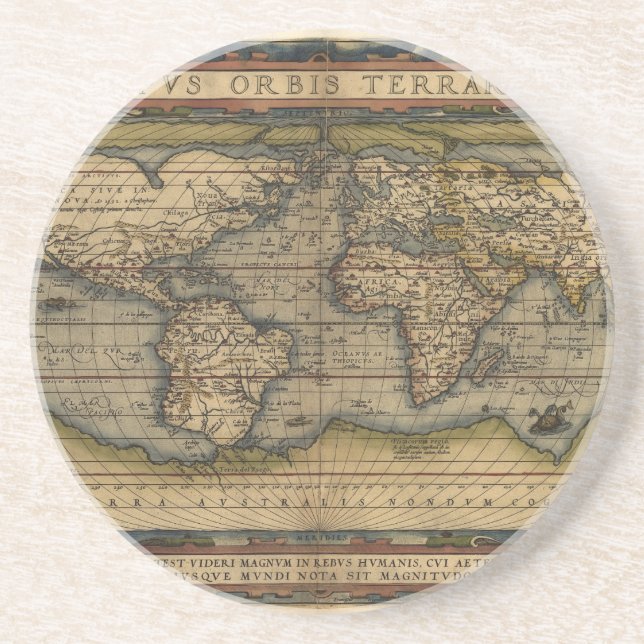 Posavasos Diseño histórico del Atlas de Mapas Mundiales Vint (Frente)