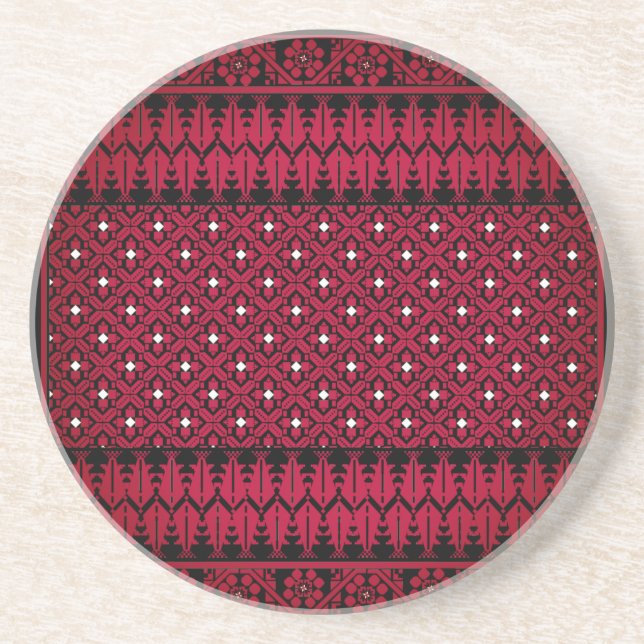 Posavasos Diseño impreso del bordado palestino Tatreez (Frente)