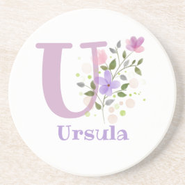 Posavasos Diseño Inicial Más Nombre y Flores